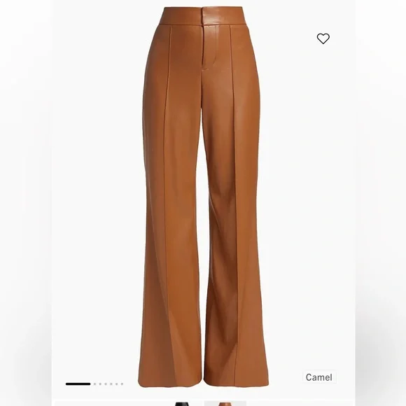 Alice + Olivia Dylan Wide-Leg Vegan Leather Pants size 10 NWOT - Picture 1 of 7